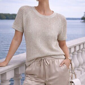 266568 Gold Lightweight Sweater by FRANK LYMAN